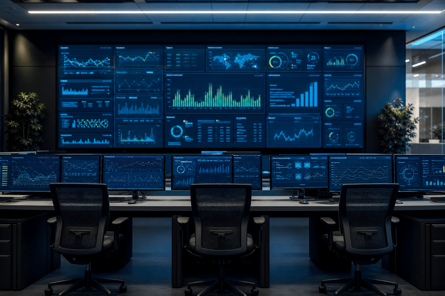 Operations room representing production outcomes and delivery proof